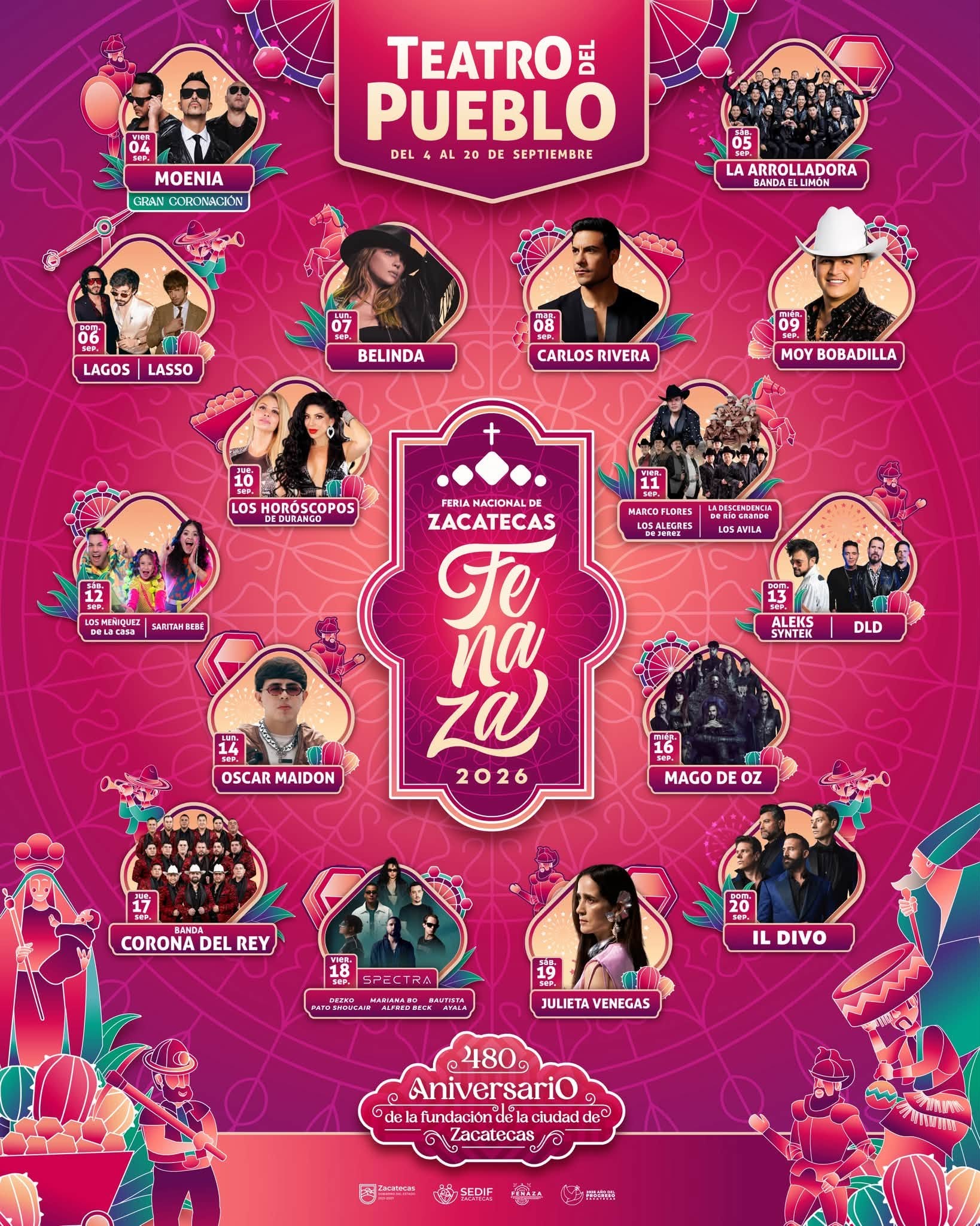 cartel fenaza 2026 teatro del pueblo zacatecas Cartel del Teatro del Pueblo Zacatecas 2026